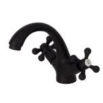 Retro czarna bateria umywalkowa stojąca