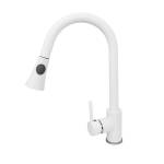 Taru biała bateria kuchenna z wyciąganą wylewką