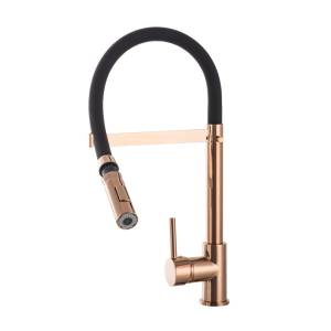 Vento rosegold bateria kuchenna z wyciąganą wylewką