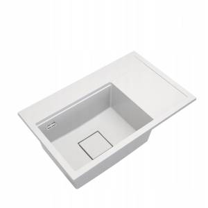 Quadro biały 81 x 50,5 cm zlew granitowy z ociekaczem