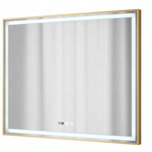 Prostokątne Rose Gold podświetlane lustro energooszczędne LED 100x80