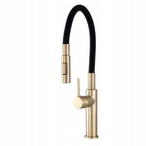 Full new brushed gold bateria kuchenna z wyciąganą wylewką 
