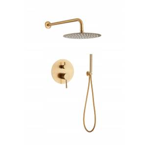 Zestaw natryskowy podtynkowy bateria Roy Pro brushed gold